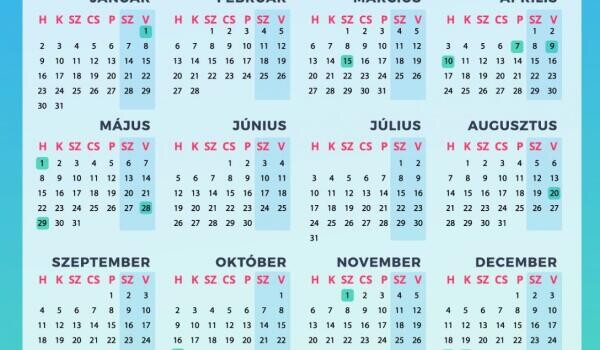 Munkaidőnaptár 2023